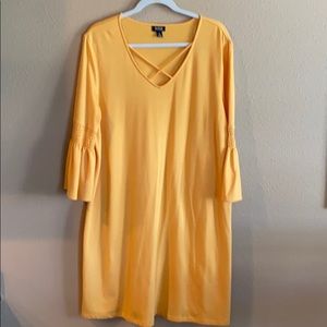 A.N.A Golden Yellow Short Bell Sleeve Dress XL